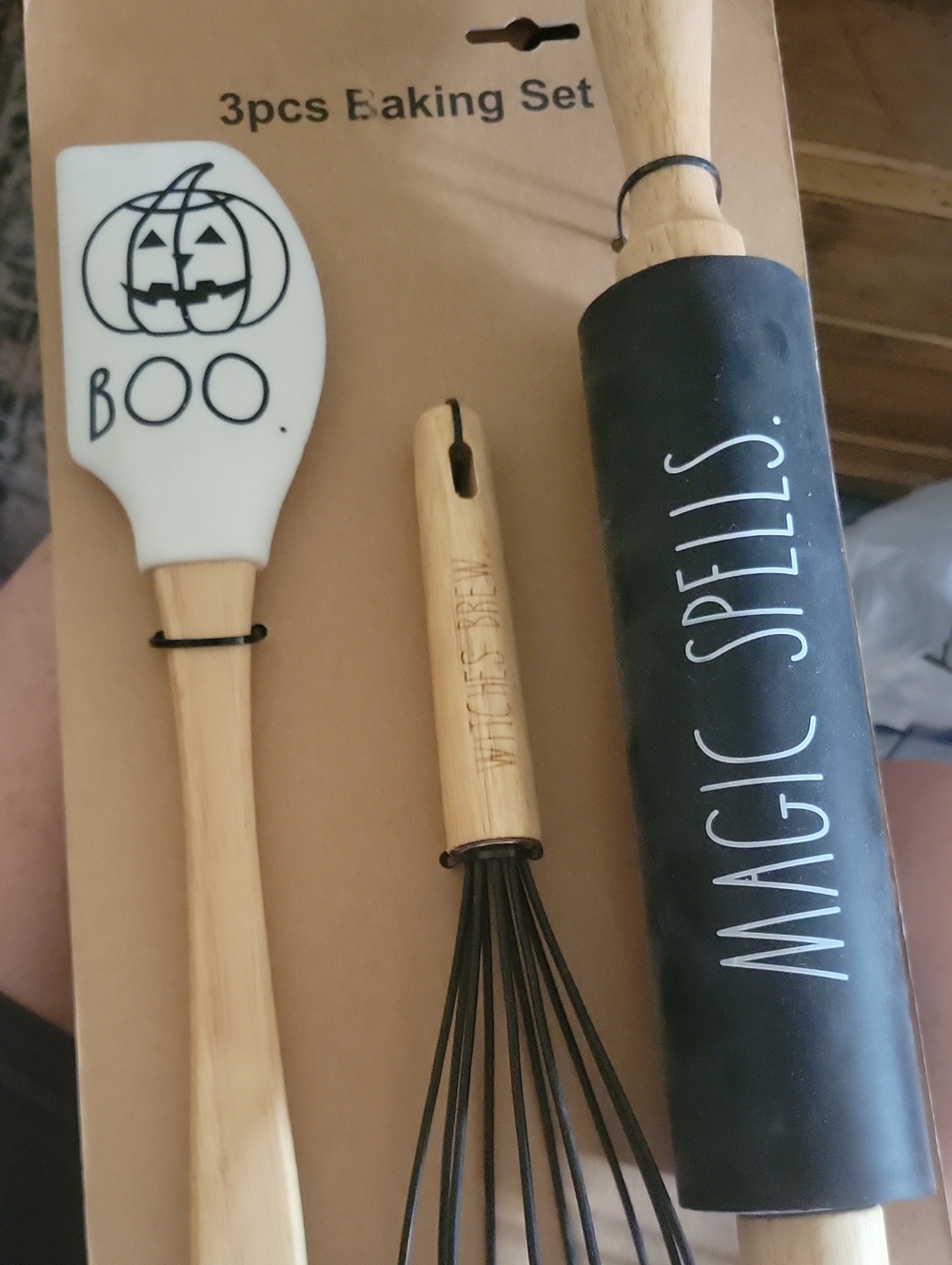 Rae Dunn Halloween Magic Spatula, Whisk & Rolling Pin Kitchen Tool Set